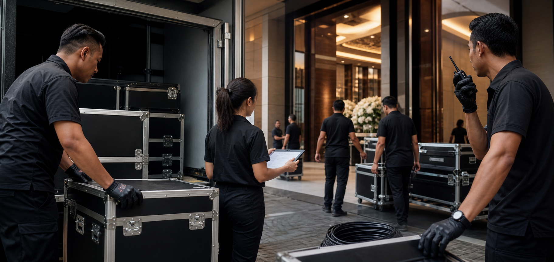 MSG logistics and equipment coordination before an event